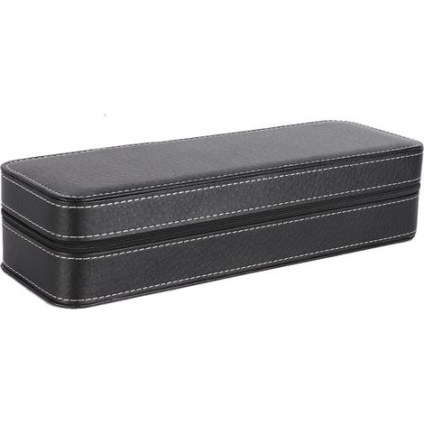 Élégant coffret de rangement pour montres avec 6 emplacements et fermeture éclair