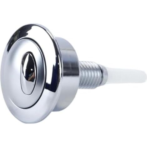 Bouton de réservoir de toilettes chromé léger 19 g 87 x 48 mm Pièce de rechange pour cuvettes de toilettes (1/5)