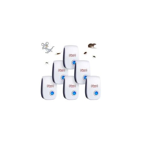 6 Stück Ultraschall-Schädlingsbekämpfer, für den Innenbereich, zur Bekämpfung von Mücken, Mäusen, Kakerlaken, Nagetieren, Ameisen, Spinnen und anderen Insekten (1/5)