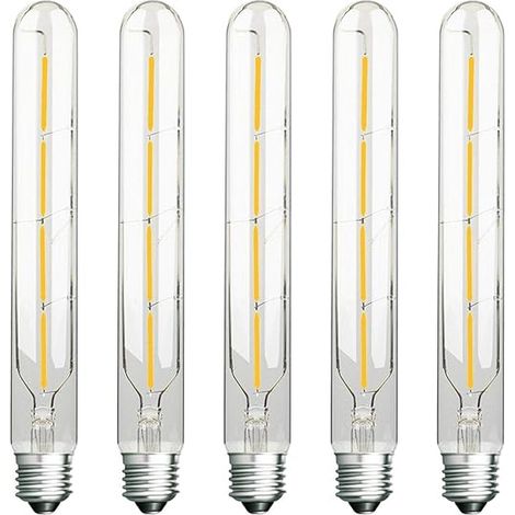 Ampoules T30 LED tubulaires filament Edison 4W 40W E27 Blanc Froid 6500K 400LM Verre Transparent Ampoule AC 220-240V (1/5)
