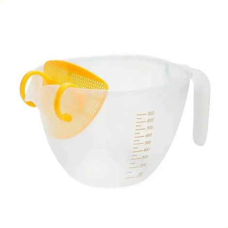Beyamis Bol à riz transparent avec verre doseur, 1000 ml