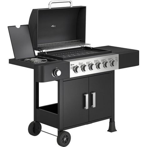 6-Burner Stainless Steel Gas Grill with Side Burner (1/5)