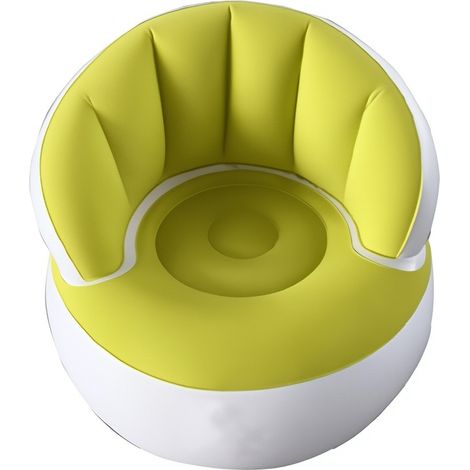 Canapé gonflable avec pompe, détente, pliable pour jardin et vert-jaune (1/5)