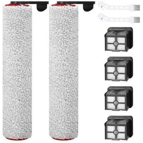 BUNTHAUS Kit de Filtre d'aspirateur, Accessoires pour Dreame H12 Pro aspirateur sec et humide sans fil, 2 pièces Brosse à rouleau + 4 filtres + 2 brosse de nettoyage pour aspirateur Dreame H12 Pro