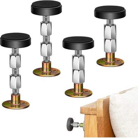 pcs - Topes para cabecero - 65-86 mm - Patas de muebles ajustables - Patas de muebles autoadhesivas - Ayuda antivibración - Fijador de cabecera - Sujetadores de cabecero - (1/5)