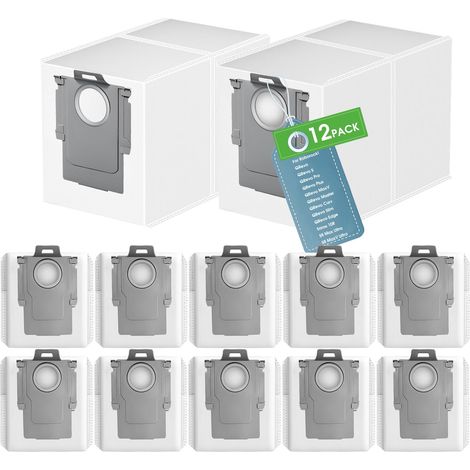 Lot de 12 Sacs �� Poussi��re pour Roborock Q Revo/Qrevo Pro/Qrevo S/Qrevo Plus/Qrevo MaxV/Qrevo Curve/Qrevo Master/Qrevo Slim/S8 MaxV Ultra/S8 Max Ultra/Saros 10R,Sacs d'aspirateur (1/5)