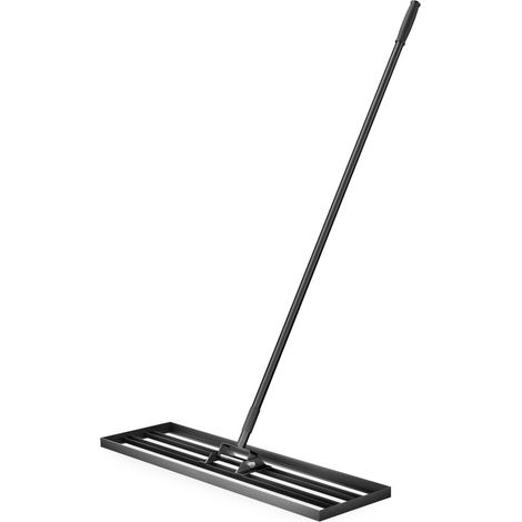 Wiltec Rasqueta niveladora de césped 91,4 x 25,4 cm con mango de 2 m, rastrillo de césped para nivelar suelos irregulares, herramienta de jardín niveladora para alisar el césped