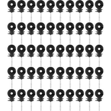 50pcs Isolateur Cloture Electrique, Isolateur Annulaire éCarteur, Isolateur à Visser ClôTure Agricole Accessoires de ClôTure éLectrique pour Poteau Bois Protection Solaire Protection Pluie (1/5)