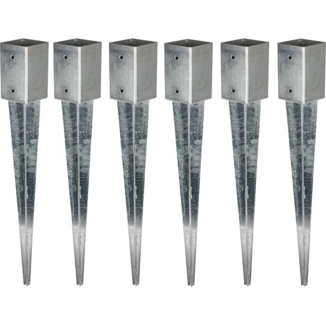 6x Einschlagbodenhülse verzinkt 71x71x750mm Einschlaghülse Bodeneinschlaghülse (1/3)