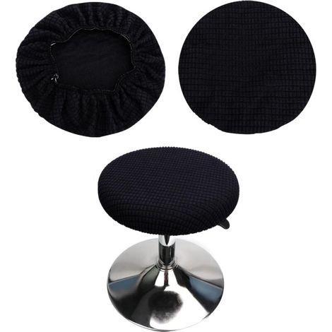Elastic, Washable and Durable Round Bar Stool Cover for 30-40cm (1 Piece Black) (1/5)