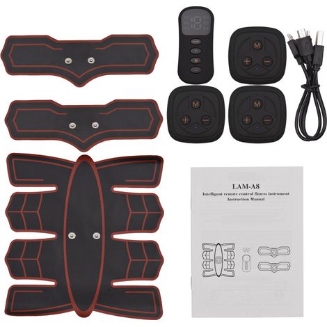 Appareil de stimulation musculaire EMS pour abdominaux, appareil de fitness intelligent, massage amincissant et perte de poids pour les fesses avec télécommande (1/5)