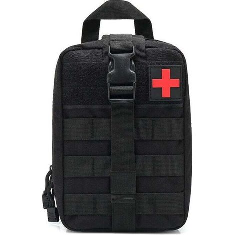 Kit Médical Tactique, Trousse de Secours Tactical Sac de Poche IFAK Medical pour Situation Tactique d'urgence (Noir) (1/4)