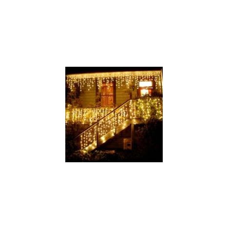 Crezuo 96 LED-Lichterkette für den Außenbereich, 4 m, warmweiß, 8 Leuchtmodi, 220-V-Netzteil, für die Innen- und Außendekoration (1/4)