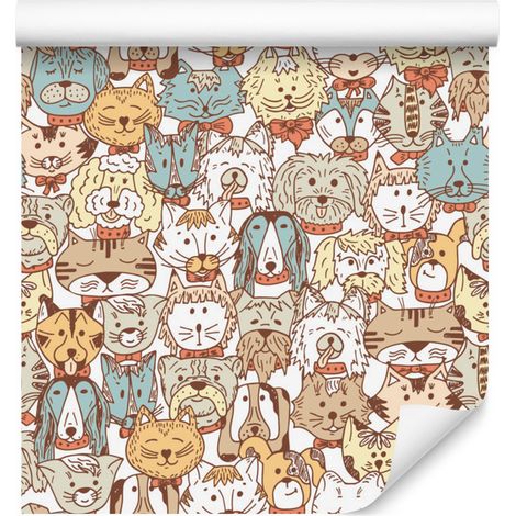 Papier peint coloré pour chiens et chats, pour salon et chambre, 50 x 1000 cm (1/5)