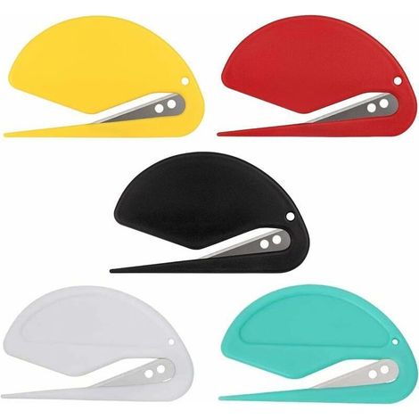 5-teiliges Papierschneider-Set mit Metallklinge, Briefumschlagöffner, Mini-Universalmesser, Mini-Brieföffner, Kunststoff-Briefumschlagöffner, tragbarer Mini-Brieföffner, Express-Auspackmesser (1/5)