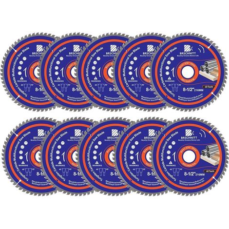 Lame de scie circulaire multifonction 216mm 60 dents pour bois, métal, alu (1/5)