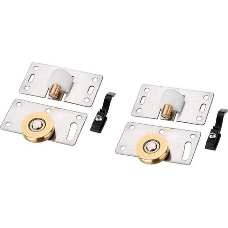 2 Paires Roulette de Porte Coulissante Placard la Porte Poulie Coulissante, Poulie Dispositif de Glissement Accessoires de Matériel, pour Placard Armoire Cabinet
