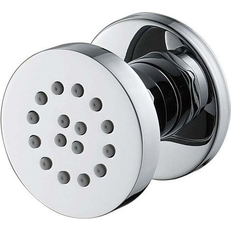 Gettoni laterali cromati, getto del corpo in ottone regolabile, spruzzo con ugello rotondo, getti da massaggio per doccia a muro, accessori per il bagno, 50x50 mm, 1 pezzo (1/4)
