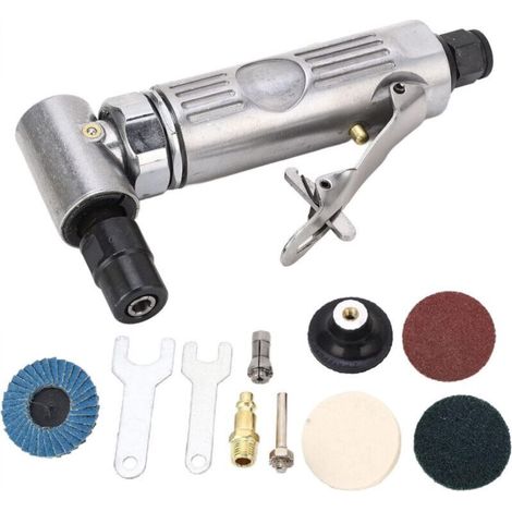 Air Angle Grinder, Pneumatic Grinding Kit, Adjustable Speed, 0.3 HP Motor, 1/4" 1/8" Chuck, Lightweight Tool for Polishing and Finishing (1/5)