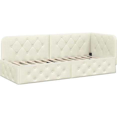 Maison Exclusive - Cornice del letto ad angolo Crema 80 x 200 cm Velluto