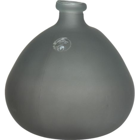 Florero de vidrio reciclado gris mate