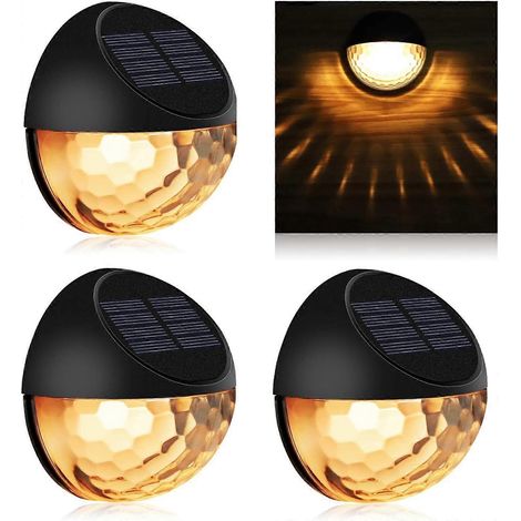Lot de 4 lampes solaires décoratives pour clôture et jardin, étanches et sans fil, idéales pour jardin, clôture et terrasse.-AquaForge (1/5)