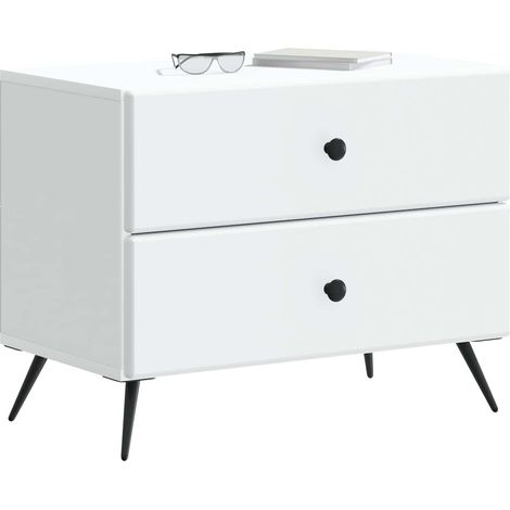 Comodino Armadio da Notte Mobiletto da notte con cassetto Bianco 62 x 34,5 x 47,5 cm (1/5)