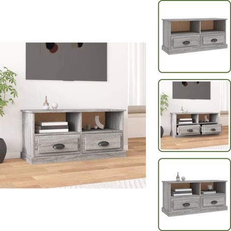 Meuble TV sonoma gris 93x35,5x45 cm bois d'ingénierie - Meubles Tv - Meuble Tv - Support Tv - Unité Tv - Meuble Salon (1/5)