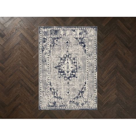 BOBOCHIC - Tapis poils ras MINERVA vintage  200x290 Gris