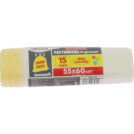 MAURY'S SACCHETTI PATTUMIERA 55X60 CONFEZIONE 15PZ MELA E CANNELL E LEGACCIO