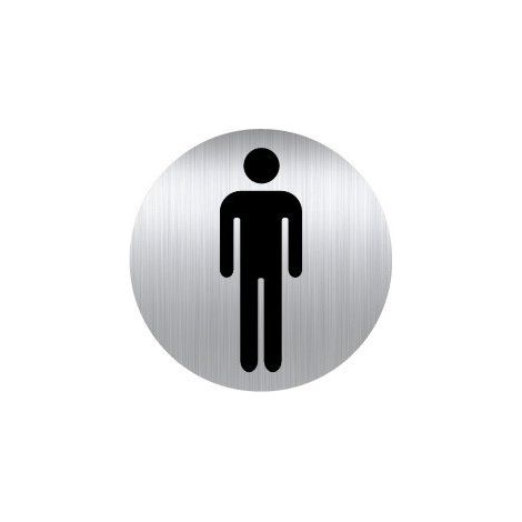 Plaque pictogramme Ø 8 cm « toilette homme » Durable