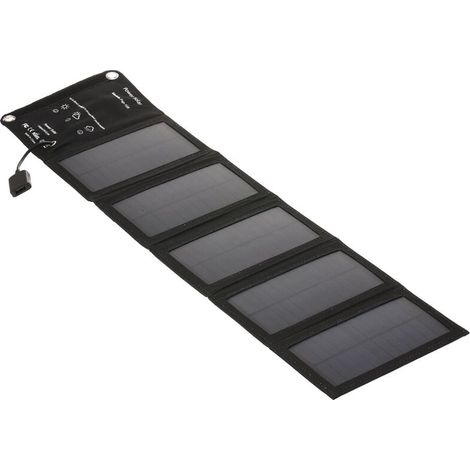 Caricabatterie solare portatile con porta USB pieghevole, 5 pannelli solari, campeggio, escursionismo, viaggio, caricabatterie solare compatto per telefono (1/5)