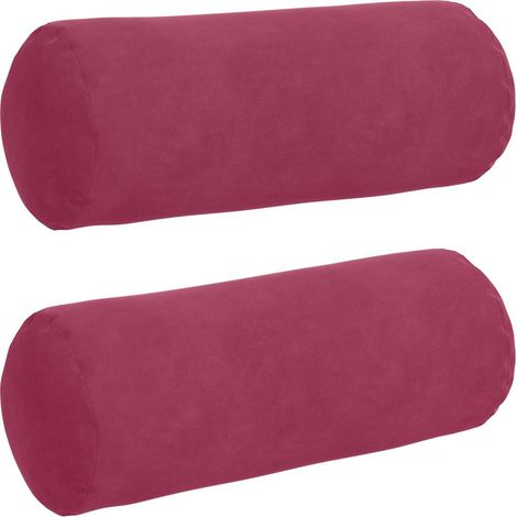 Maison Exclusive - Bolsterkissen 2 Stück Weinrot Ø 15 x 40 cm Cor