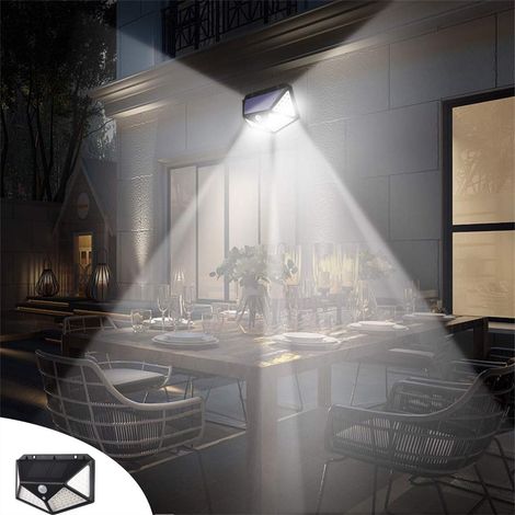Luminaire Solaire Extérieur - Détecteur De Mouvement 120° À 5 M - Pour Clôture Jardin Porche Garage - 13,5 X 10 Cm - Noir - 1 Pièce (1/5)