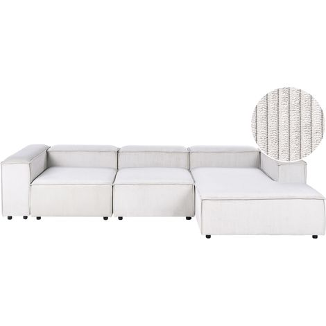 Modul Ecksofa 4-Sitzer ARDAL Cord Cremeweiß linksseitig