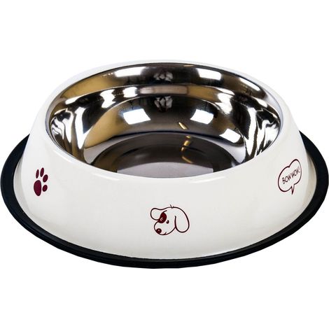 Hundenapf D=18,2 cm - beige/bordeaux