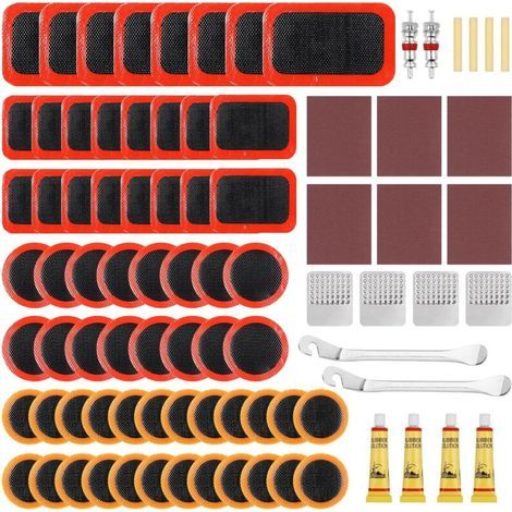 Kit de réparation de pneu de vélo, rustine pour chambre à air, kit de réparation de crevaison, portable (1/5)