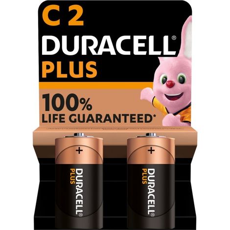 Pila alcalina lr14 1,5v c power plus duracell 2 pz