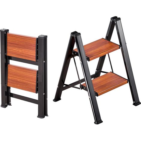 VEVOR Scaletta Pieghevole Salvaspazio con 2 Gradini con Ampio Pedale Antiscivolo e Comoda Impugnatura, Supporto per Piante in Alluminio Portatile e Leggero con Capacita di 150 kg, Multiuso per Adulti (1/5)