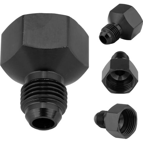 Adaptateur de Réduction de Ligne de Carburant AN10 Femelle vers AN6 Mâle en Alliage d'Aluminium Noir pour Conduite d'Huile (1/5)