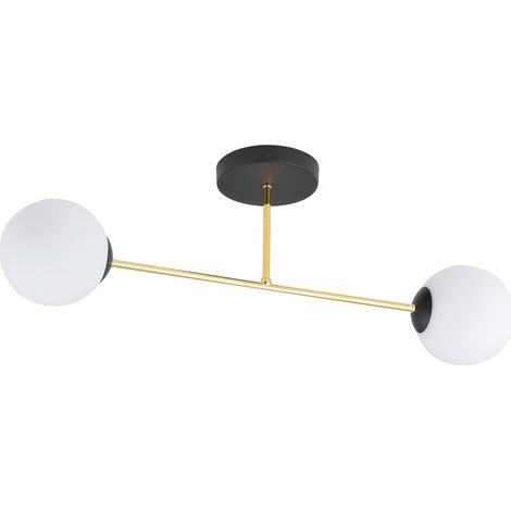 Lampada a Soffitto Magnum, Acciaio verniciato a polvere, Vetro, Nero, Oro, Bianco, 55x23x14 cm (1/5)