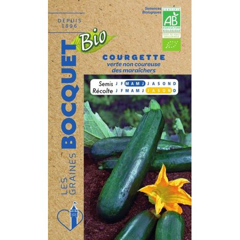 Courgette verte non coureuse des maraîchers Bio- certifiée ECOCERT FR-BIO-01 - 3g