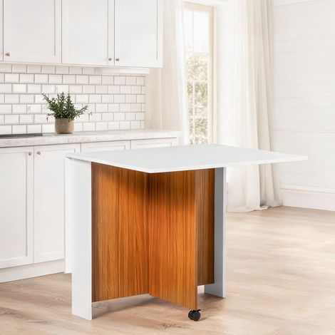 Table de salle à manger weiß Teak en spanplatte 120 x 80 x 73 cm (1/5)