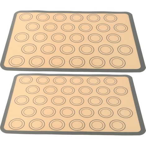 Lot de 2 tapis de cuisson à macarons en silicone antiadhésif résistant à la chaleur, accessoire de cuisine (1/5)