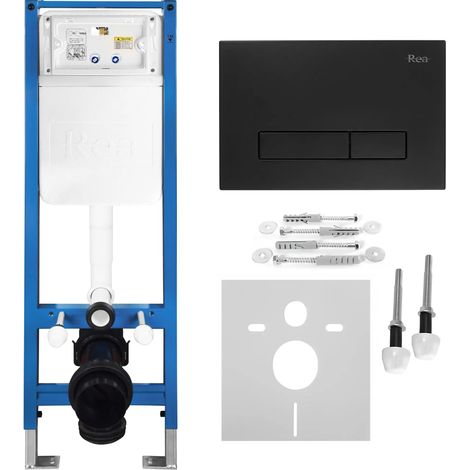 Telaio da incasso per WC sospesi SLIM 024N con placca di comando HD black (1/5)