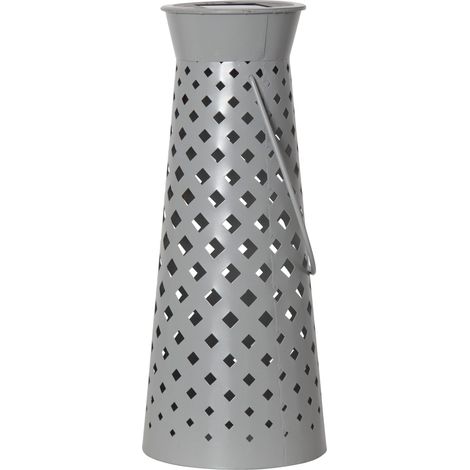 LED Solar-Laterne ,Romby', Metall, Dämmerungssensor, grau, 32cm (1/5)