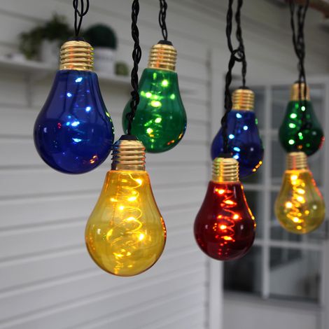 Star Trading Guirlande lumineuse Glow, 10 ampoules, multicolore, LED, blanc chaud, intérieur, extérieur, 3,6 mètres