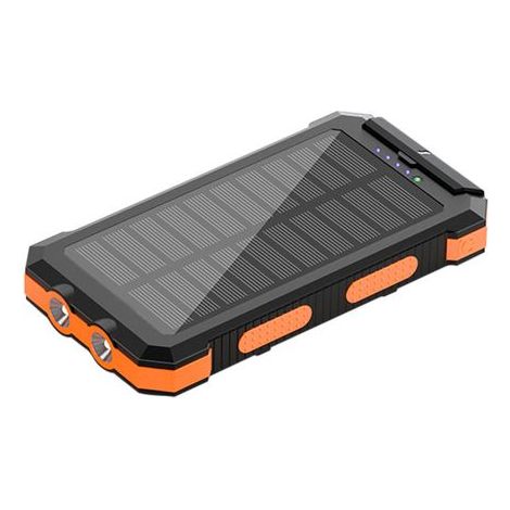 Chargeur Solaire - 20000 mAh - Charge Sans Fil Et 2 Ports USB - Pour Smartphones Et Tablettes - Extérieur Camping Voyage - Orange (1/5)