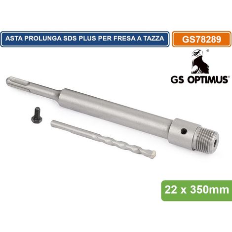 GS OPTIMUS GS78289 ASTA ALBERO PER FRESA PERFORATRICE A TAZZA 350MM CON ATTACCO SDS PLUS M22 (1/2)