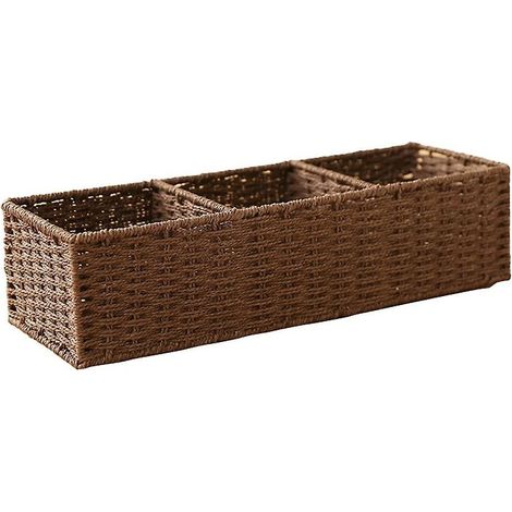 Boîte de rangement tissée, boîte utilitaire de bureau, boîte à papier toilette, boîte de rangement pour salle de bain, meuble de salle de bain (1/5)